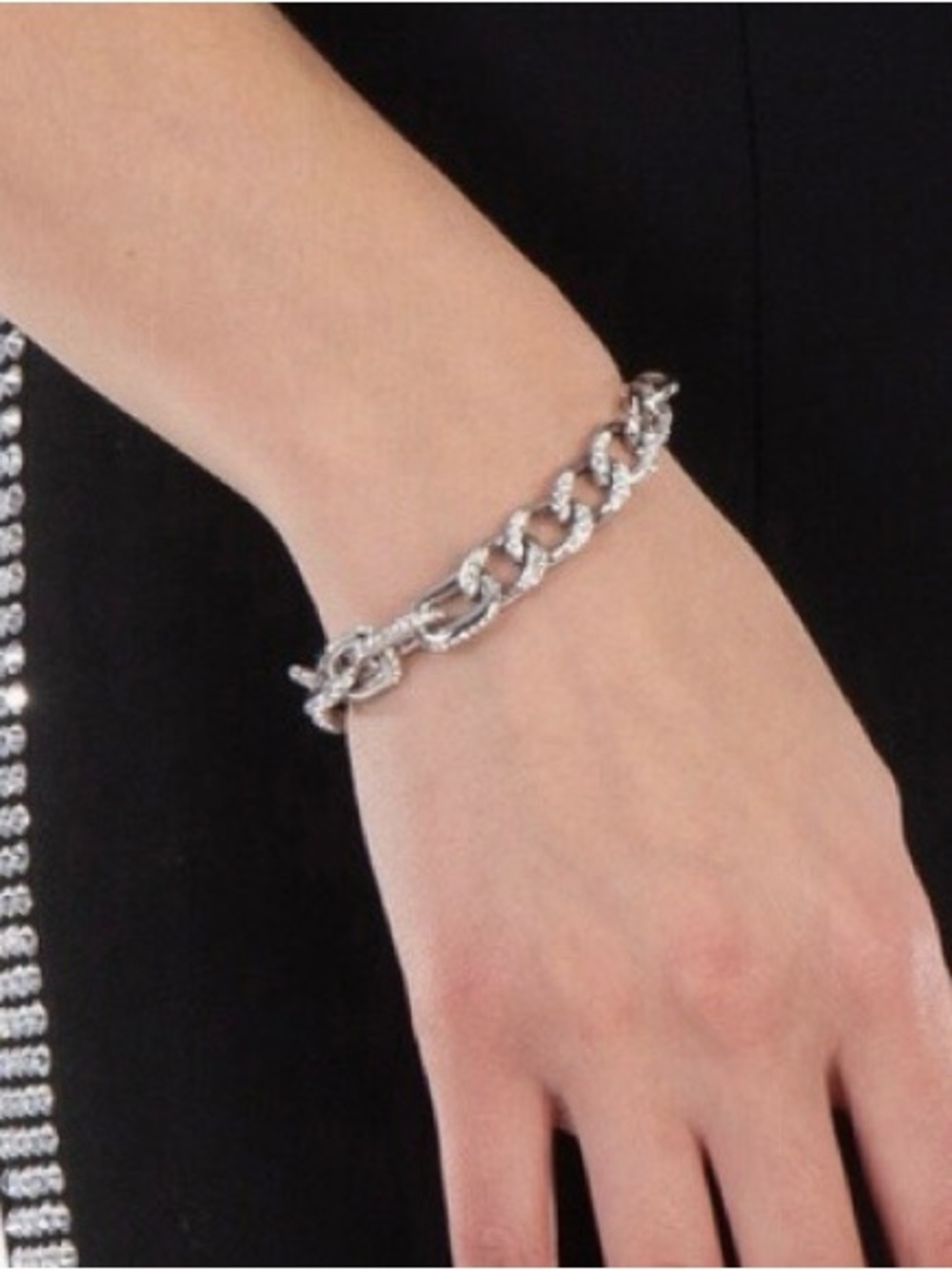 NEW Swarovski Dextera Silver Pavé Silver Chain Bracelet